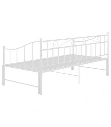 vidaXL Pull-out Sofa Bed Frame without Mattress White Metal 90x200 cm