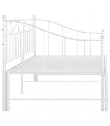 vidaXL Pull-out Sofa Bed Frame without Mattress White Metal 90x200 cm