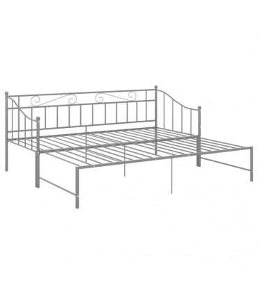 vidaXL Pull-out Sofa Bed Frame without Mattress Grey Metal 90x200 cm