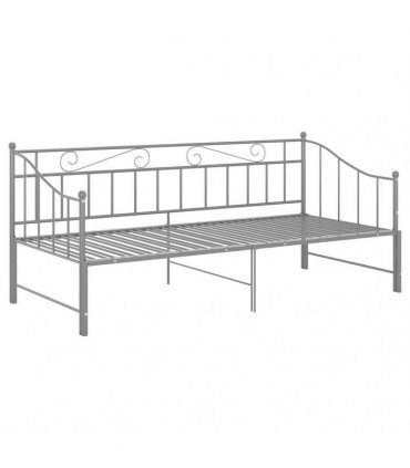 vidaXL Pull-out Sofa Bed Frame without Mattress Grey Metal 90x200 cm