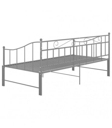 vidaXL Pull-out Sofa Bed Frame without Mattress Grey Metal 90x200 cm