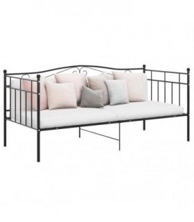 vidaXL Sofa Bed Frame without Mattress Black Metal 90x200 cm