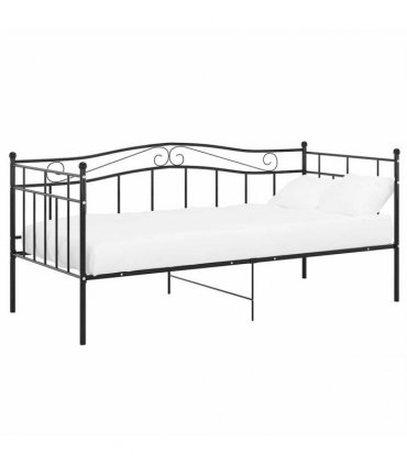 vidaXL Sofa Bed Frame without Mattress Black Metal 90x200 cm