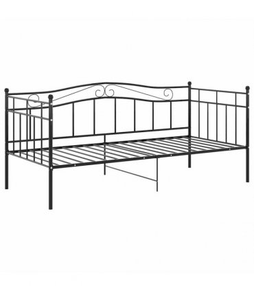 vidaXL Sofa Bed Frame without Mattress Black Metal 90x200 cm
