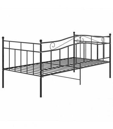 vidaXL Sofa Bed Frame without Mattress Black Metal 90x200 cm