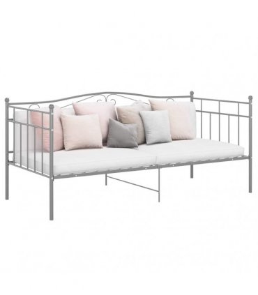 vidaXL Sofa Bed Frame without Mattress Grey Metal 90x200 cm