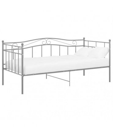 vidaXL Sofa Bed Frame without Mattress Grey Metal 90x200 cm