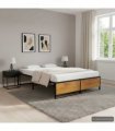 vidaXL Bed Frame without Mattress Black Metal 120x200 cm