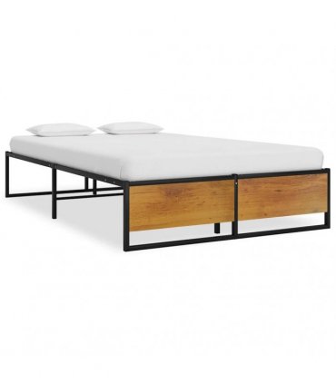 vidaXL Bed Frame without Mattress Black Metal 120x200 cm