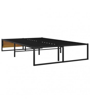 vidaXL Bed Frame without Mattress Black Metal 120x200 cm