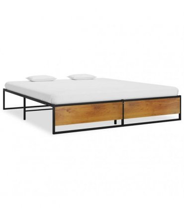 vidaXL Bed Frame without Mattress Black Metal 180x200 cm
