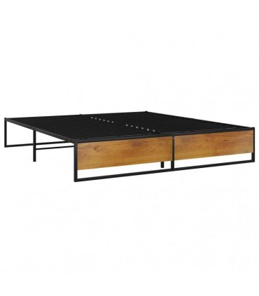 vidaXL Bed Frame without Mattress Black Metal 180x200 cm