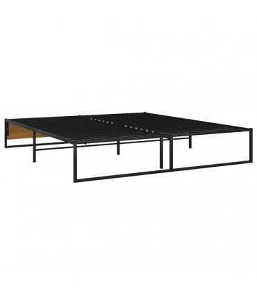 vidaXL Bed Frame without Mattress Black Metal 180x200 cm