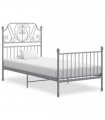 vidaXL Bed Frame without Mattress Grey Metal 90x200 cm