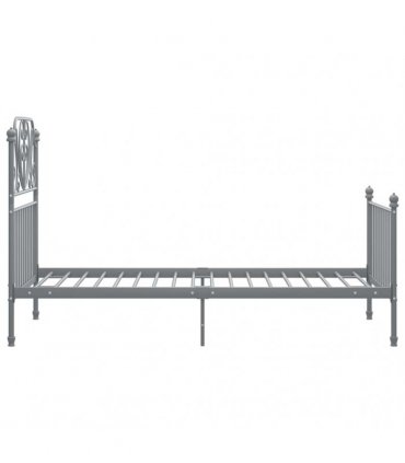 vidaXL Bed Frame without Mattress Grey Metal 90x200 cm