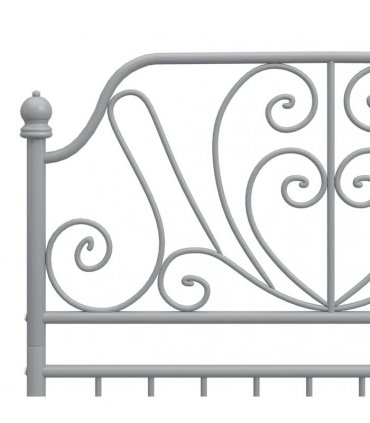 vidaXL Bed Frame without Mattress Grey Metal 90x200 cm