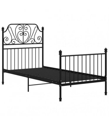 vidaXL Bed Frame without Mattress Black Metal 100x200 cm