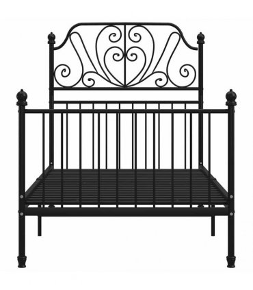 vidaXL Bed Frame without Mattress Black Metal 100x200 cm