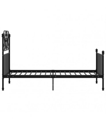 vidaXL Bed Frame without Mattress Black Metal 100x200 cm