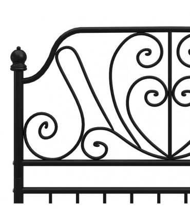 vidaXL Bed Frame without Mattress Black Metal 100x200 cm