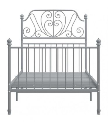 vidaXL Bed Frame without Mattress Grey Metal 100x200 cm
