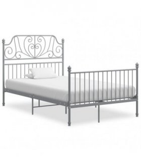 vidaXL Bed Frame without Mattress Grey Metal 120x200 cm