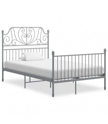vidaXL Bed Frame without Mattress Grey Metal 120x200 cm