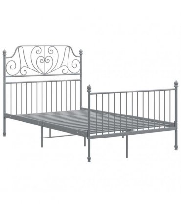 vidaXL Bed Frame without Mattress Grey Metal 120x200 cm