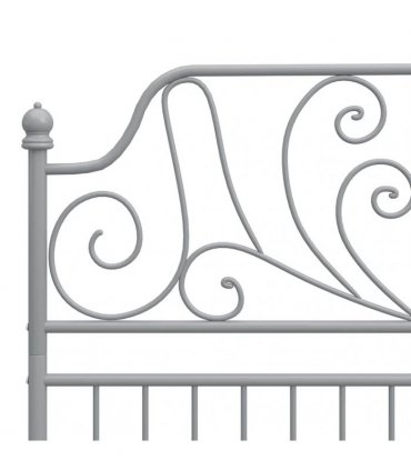 vidaXL Bed Frame without Mattress Grey Metal 120x200 cm