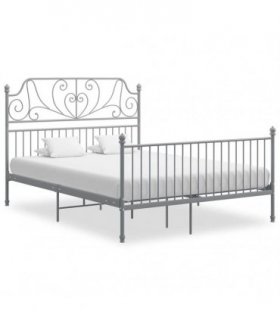 vidaXL Bed Frame without Mattress Grey Metal 140x200 cm