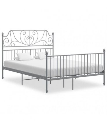 vidaXL Bed Frame without Mattress Grey Metal 140x200 cm