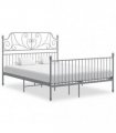 vidaXL Bed Frame without Mattress Grey Metal 140x200 cm