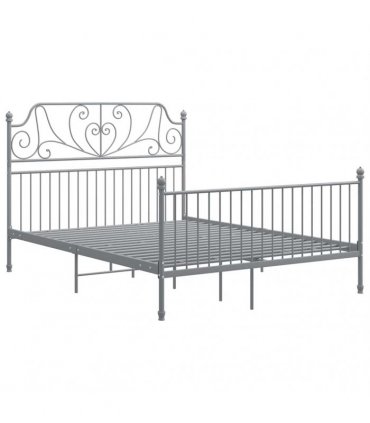 vidaXL Bed Frame without Mattress Grey Metal 140x200 cm