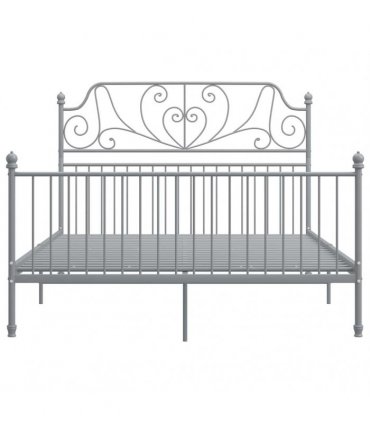 vidaXL Bed Frame without Mattress Grey Metal 140x200 cm