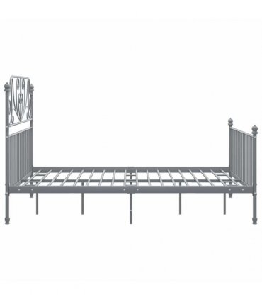vidaXL Bed Frame without Mattress Grey Metal 140x200 cm