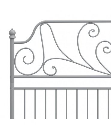 vidaXL Bed Frame without Mattress Grey Metal 140x200 cm
