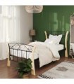 vidaXL Bed Frame without Mattress Black Metal 90x200 cm