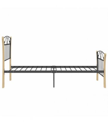 vidaXL Bed Frame without Mattress Black Metal 90x200 cm