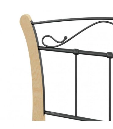 vidaXL Bed Frame without Mattress Black Metal 90x200 cm