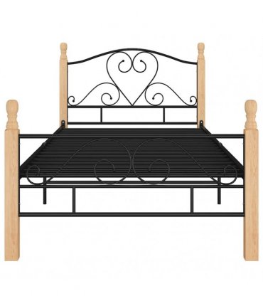 vidaXL Bed Frame without Mattress Black Metal 90x200 cm