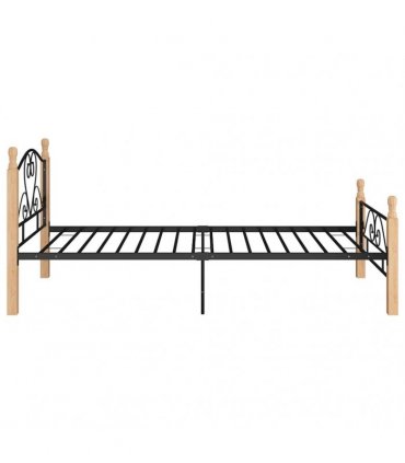 vidaXL Bed Frame without Mattress Black Metal 90x200 cm