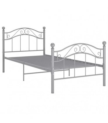 vidaXL Bed Frame without Mattress Grey Metal 90x200 cm