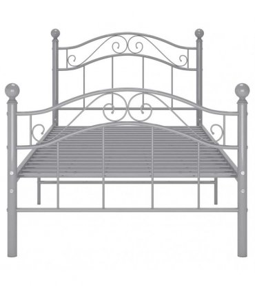 vidaXL Bed Frame without Mattress Grey Metal 90x200 cm