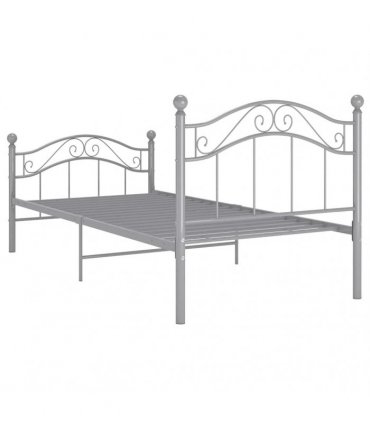 vidaXL Bed Frame without Mattress Grey Metal 90x200 cm