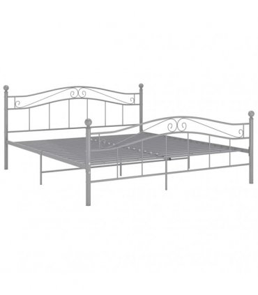 vidaXL Bed Frame without Mattress Grey Metal 160x200 cm