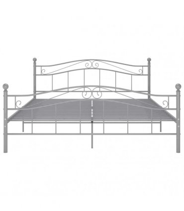vidaXL Bed Frame without Mattress Grey Metal 160x200 cm