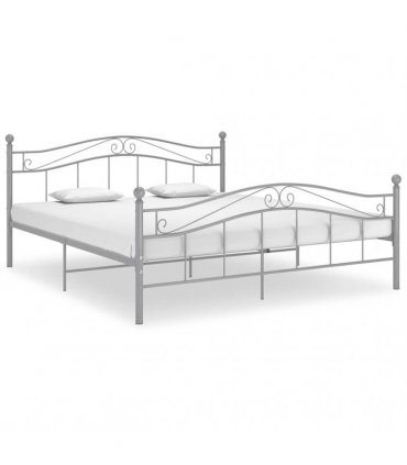 vidaXL Bed Frame without Mattress Grey Metal 180x200 cm