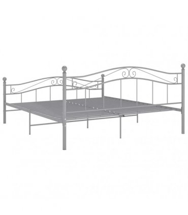 vidaXL Bed Frame without Mattress Grey Metal 180x200 cm