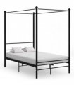 vidaXL Bed Frame with Canopy without Mattress Black 140x200 cm Metal