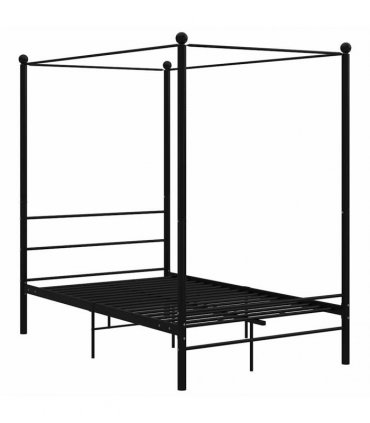 vidaXL Bed Frame with Canopy without Mattress Black 140x200 cm Metal